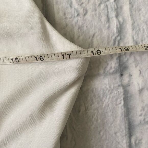 Moda International women 10 V-cut sleeveless lined midi dress black & white - Picture 11 of 12